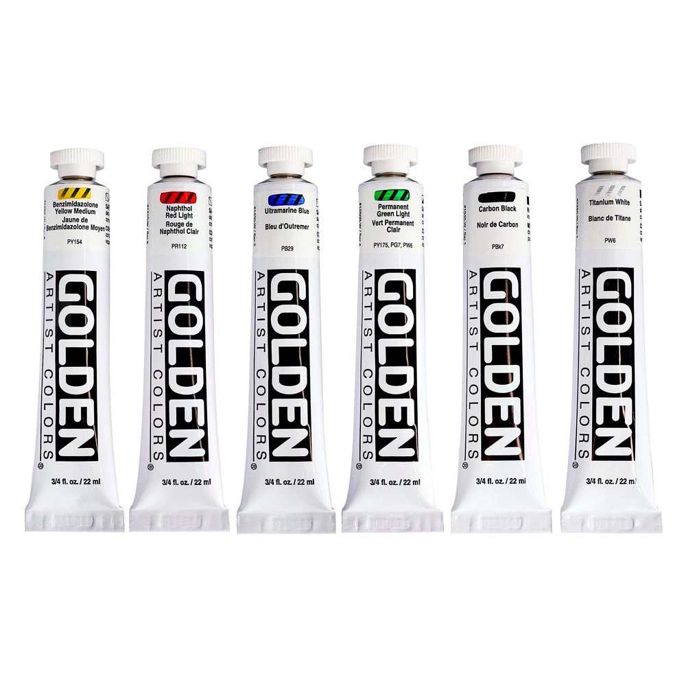 Golden Heavy Body Intro Acrylic Paint Set, 6x22 ml