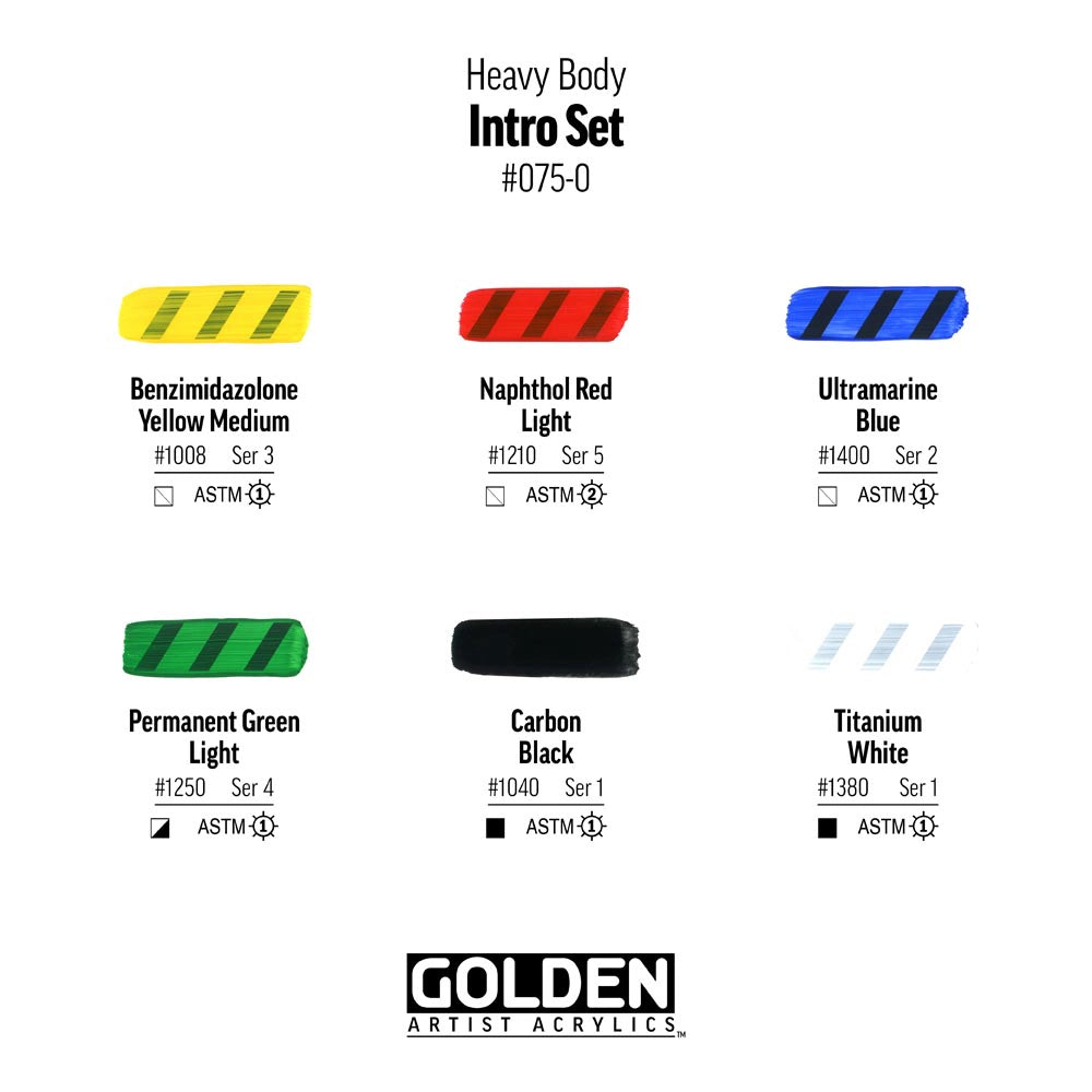 Golden Heavy Body Intro Acrylic Paint Set, 6x22 ml