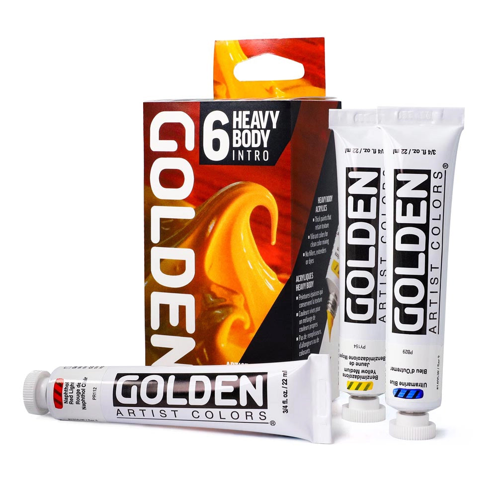 Golden Heavy Body Intro Acrylic Paint Set, 6x22 ml