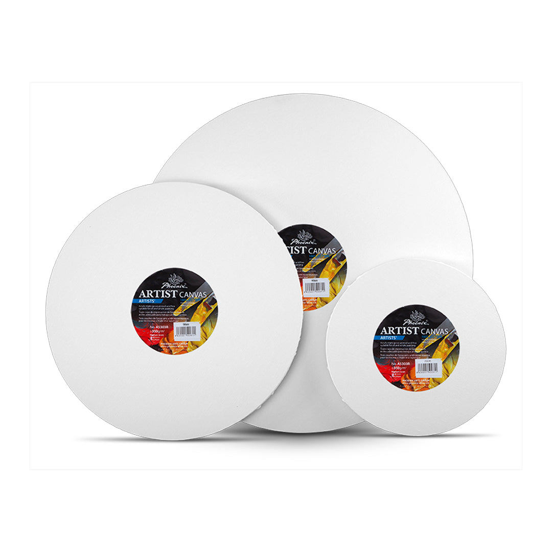 Phoenix Round Primed Canvas on a Frame Set, 20+30+40 cm