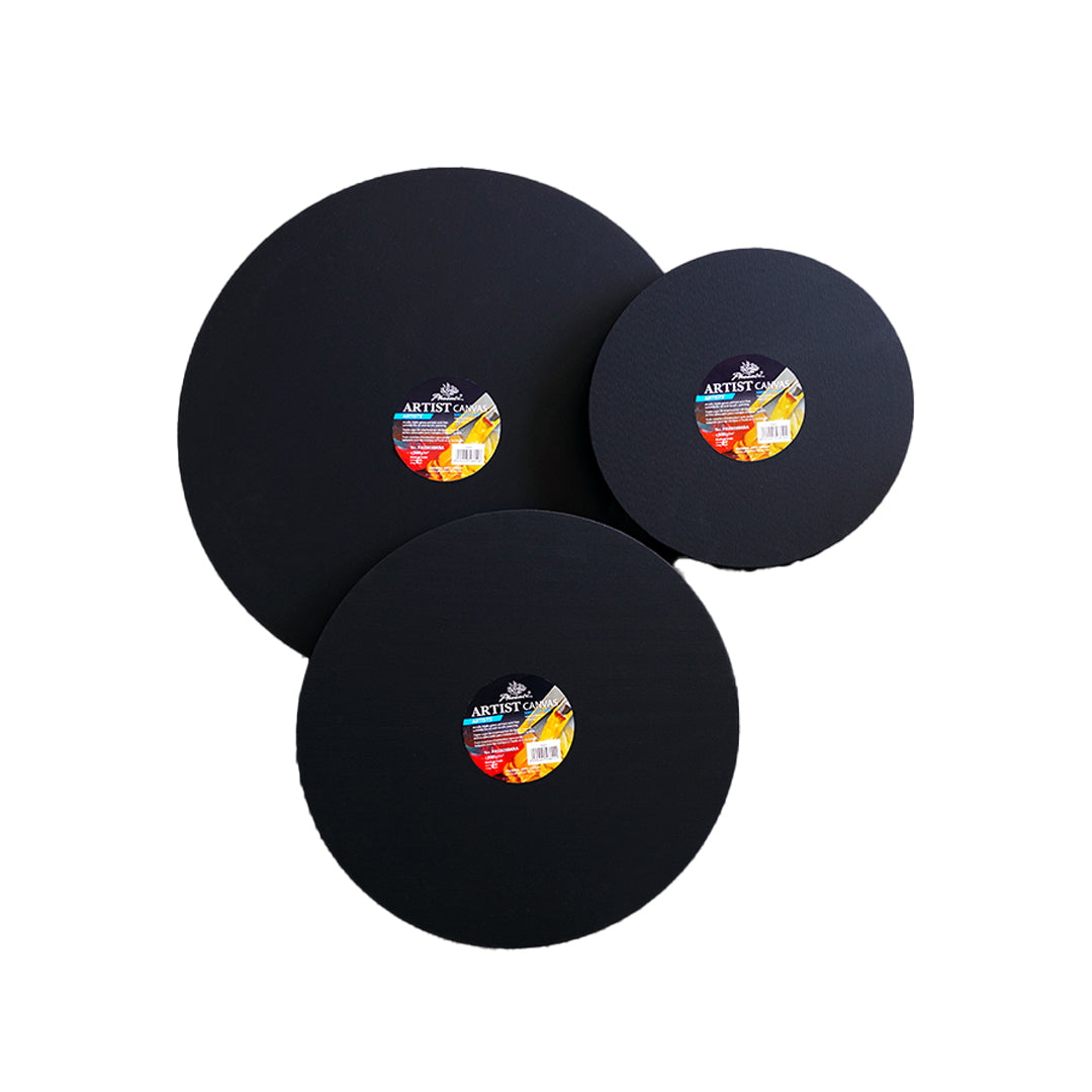 Phoenix Black Round Primed Canvas on a Frame