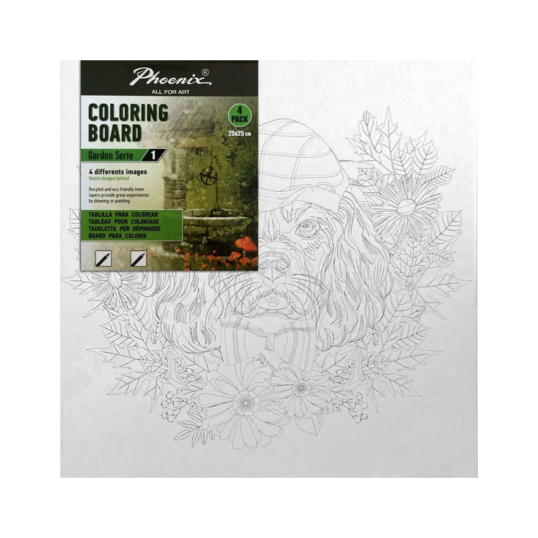 Phoenix Colouring Board Garden, 25x25 cm