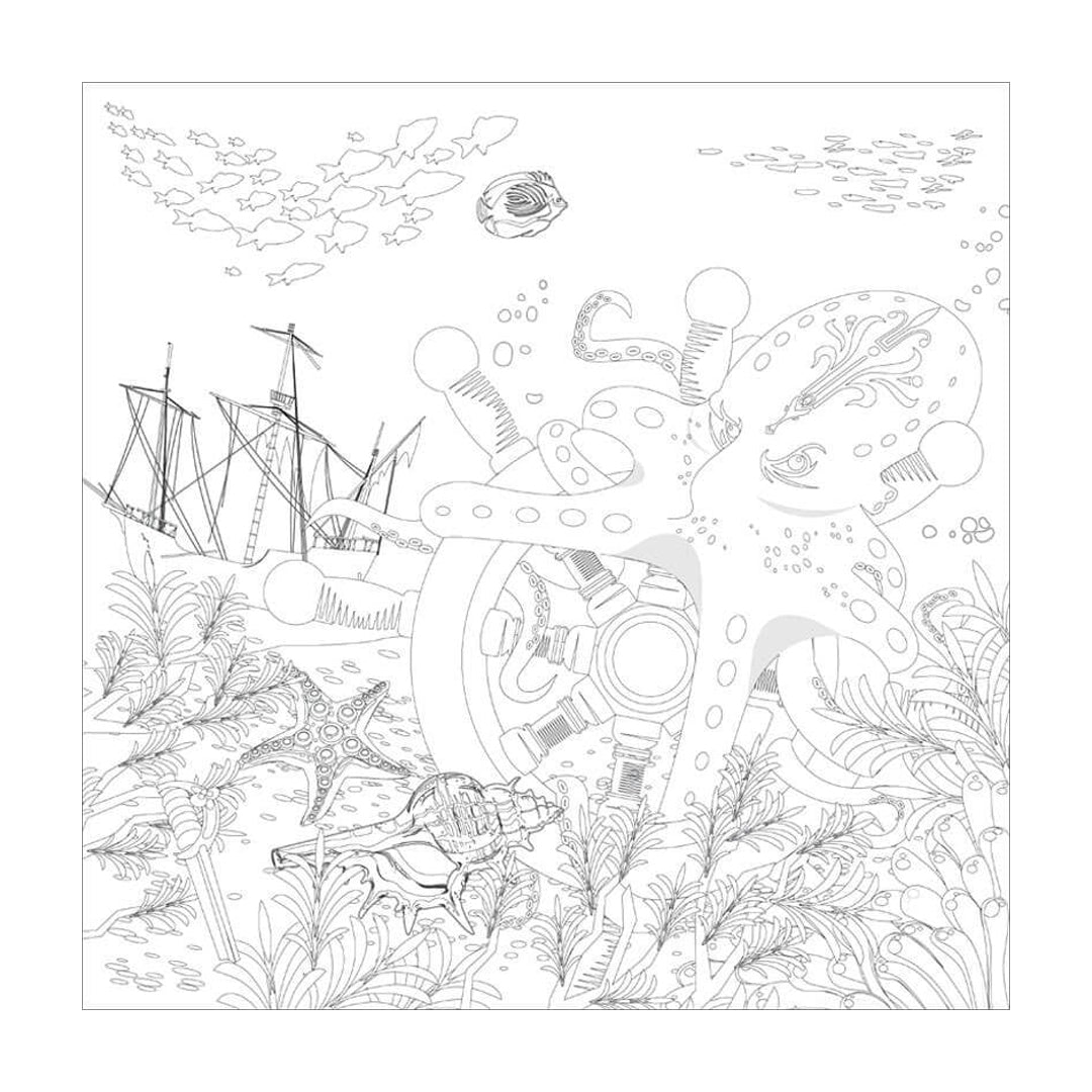 Phoenix Colouring Board Marine, 25x25 cm