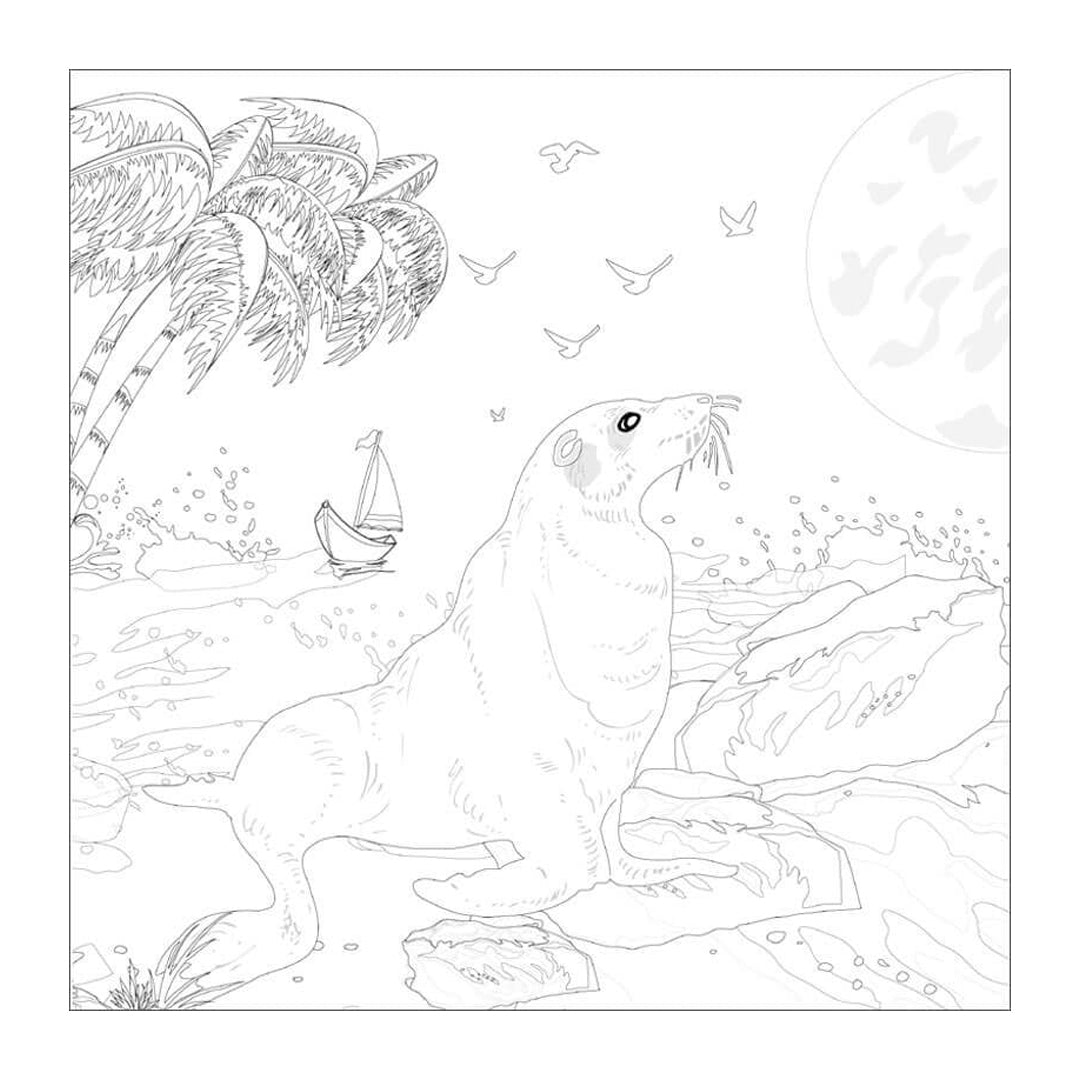 Phoenix Colouring Board Marine, 25x25 cm