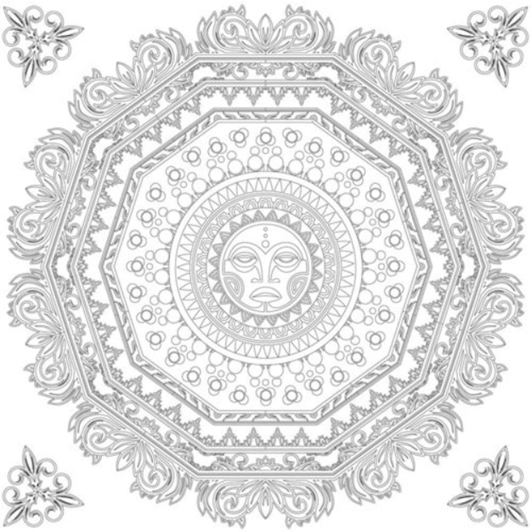 Phoenix Colouring Board Mandala, 25x25 cm