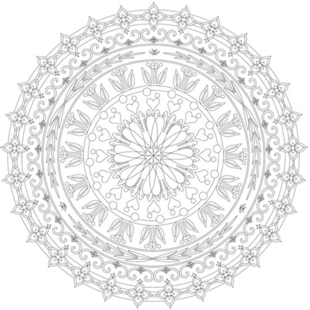 Phoenix Colouring Board Mandala, 25x25 cm