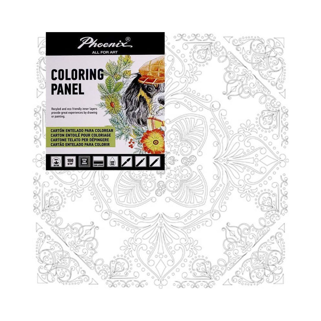 Phoenix Colouring Board Mandala, 25x25 cm