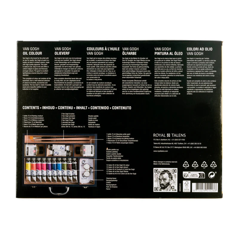 Van Gogh Oil Paint Starter Box XL, 12 x 40 ml + accessories