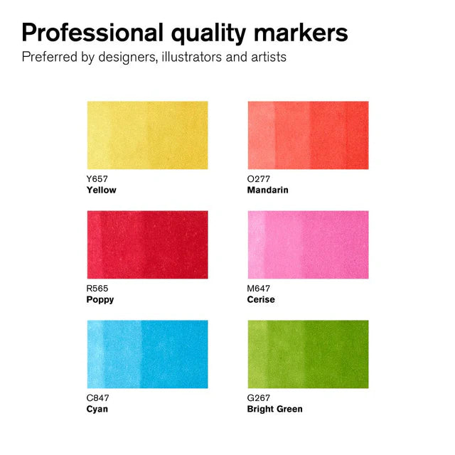 Winsor & Newton Promarker Graphic Marker Vibrant Set, 6 pcs.