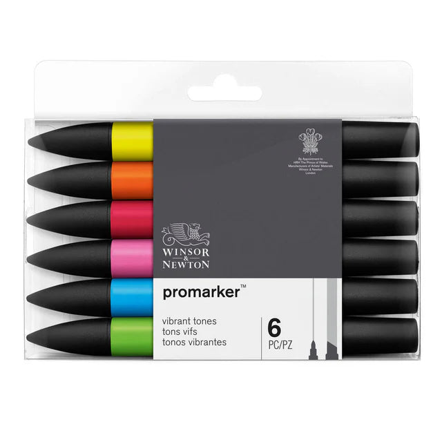 Winsor & Newton Promarker Graphic Marker Vibrant Set, 6 pcs.