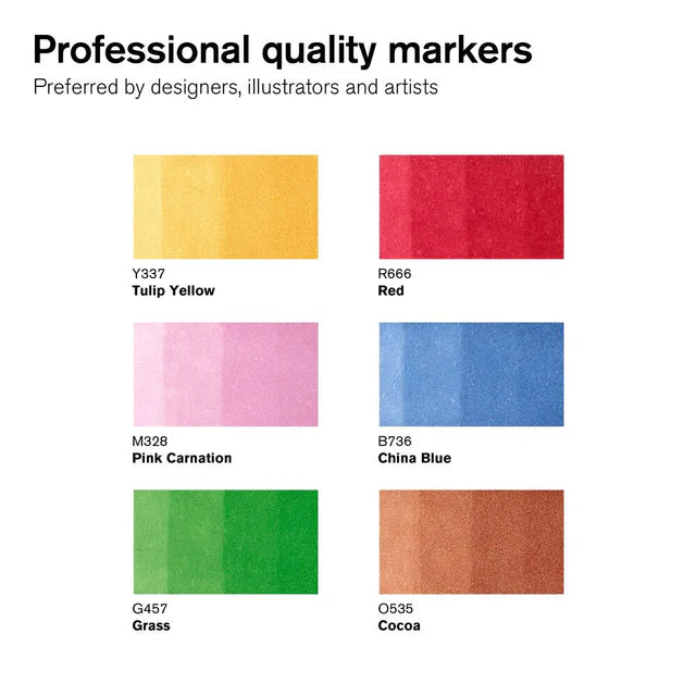 Winsor & Newton Promarker Graphic Marker Mid Tones Set, 6 pcs.