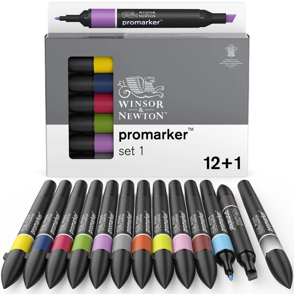 Winsor & Newton Promarker Graphic Marker 12+1 Set 1, 13 pcs.