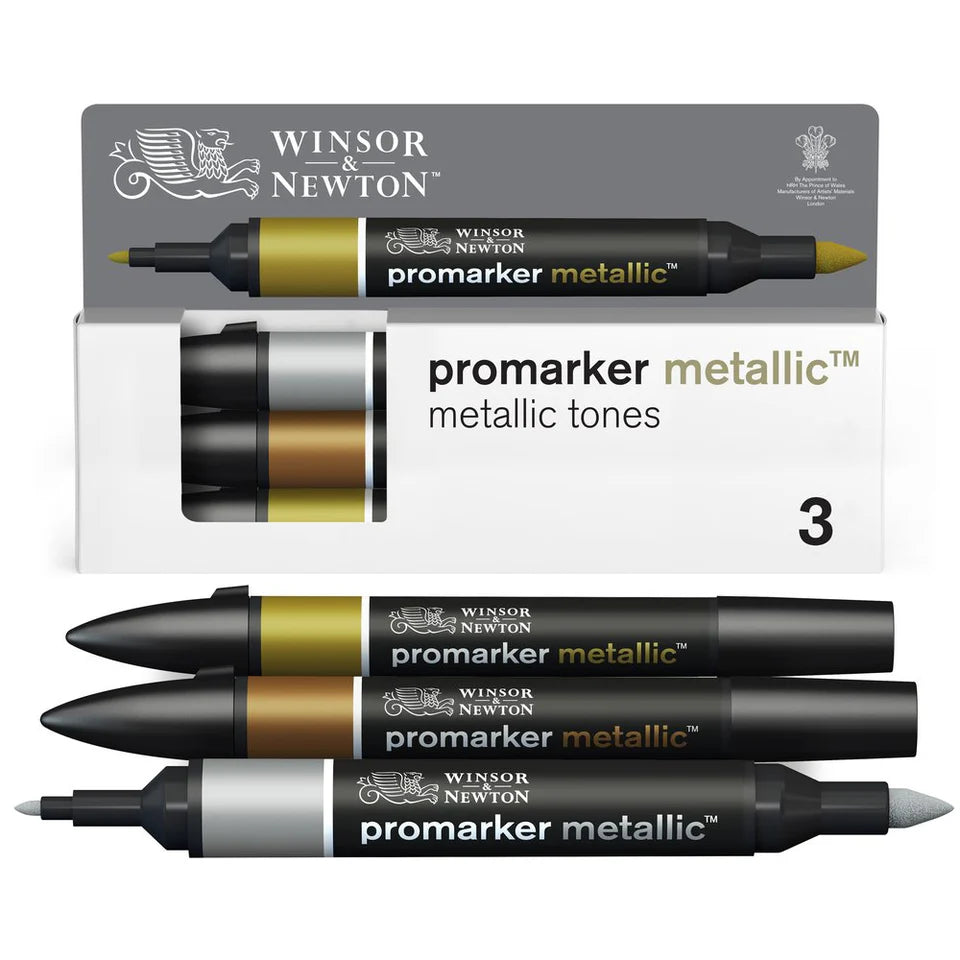 Winsor Newton Promarker Graphic Marker Metallic Set, 3 pcs.