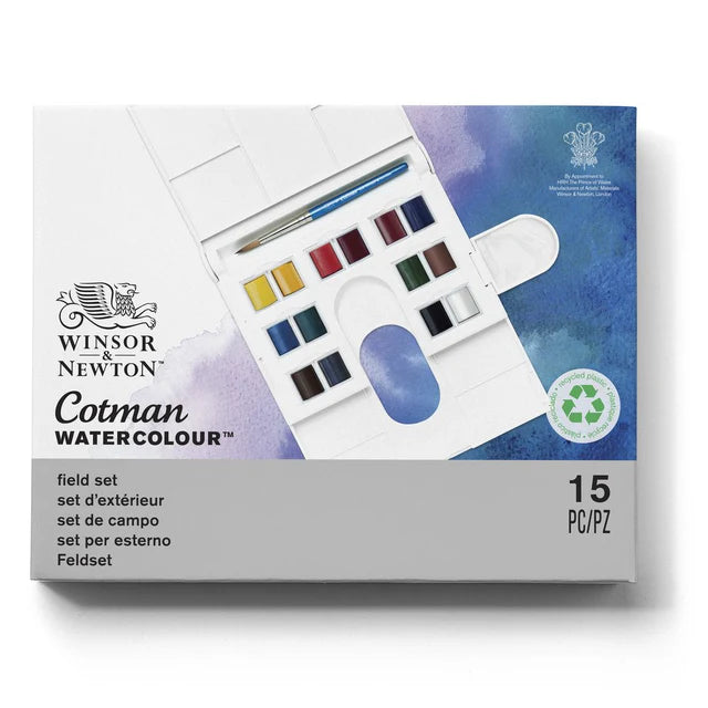 Winsor & Newton Cotman Field Travel Set, 14 Half-Pans