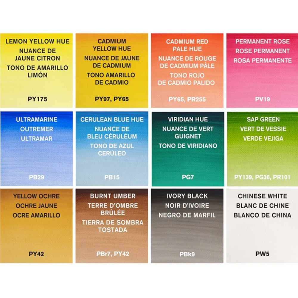 Winsor & Newton Cotman Watercolour Palette Pocket Set, 12 Half Pans