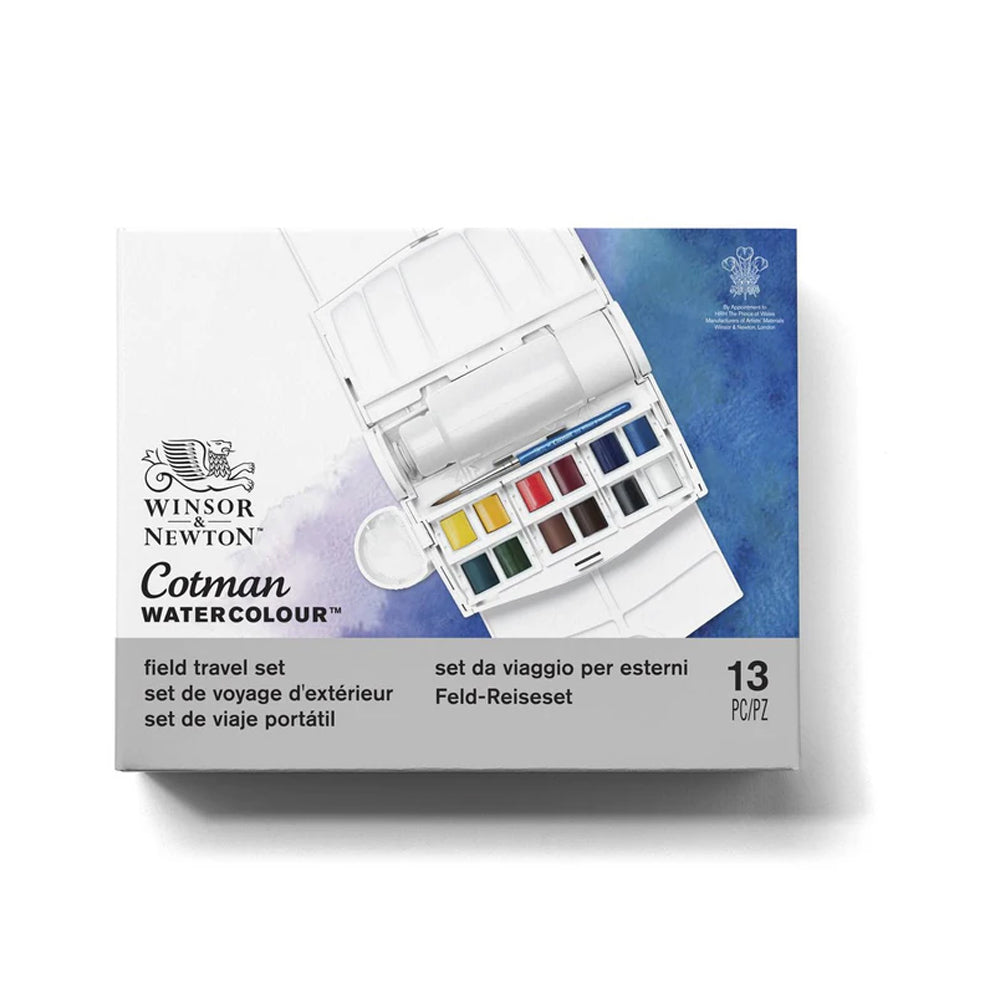 Winsor & Newton Cotman Field Plus Travel Set, 12 Half-Pans