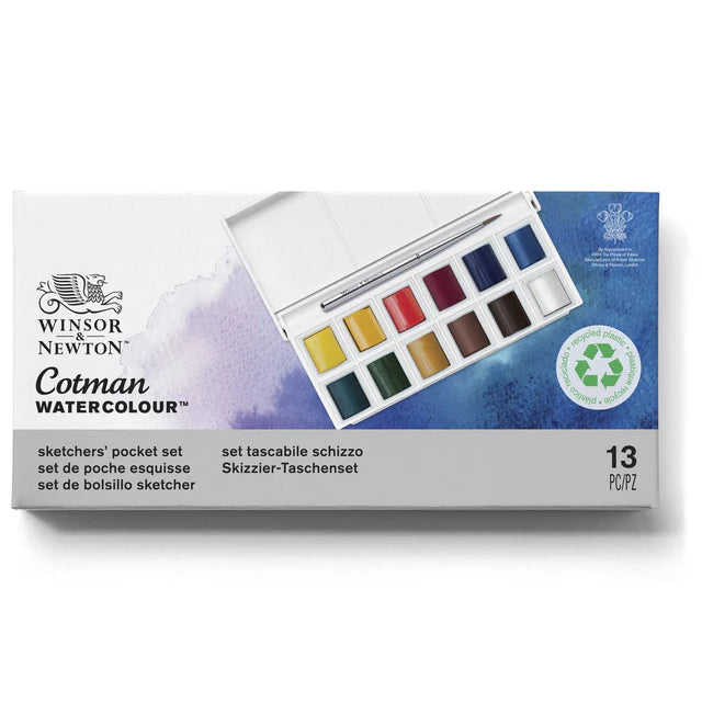 Winsor & Newton Cotman Sketchers' Pocket Set, 12 Half-Pans
