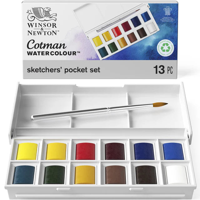 Winsor & Newton Cotman Sketchers' Pocket Set, 12 Half-Pans