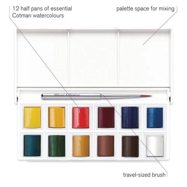 Winsor & Newton Cotman Sketchers' Pocket Set, 12 Half-Pans