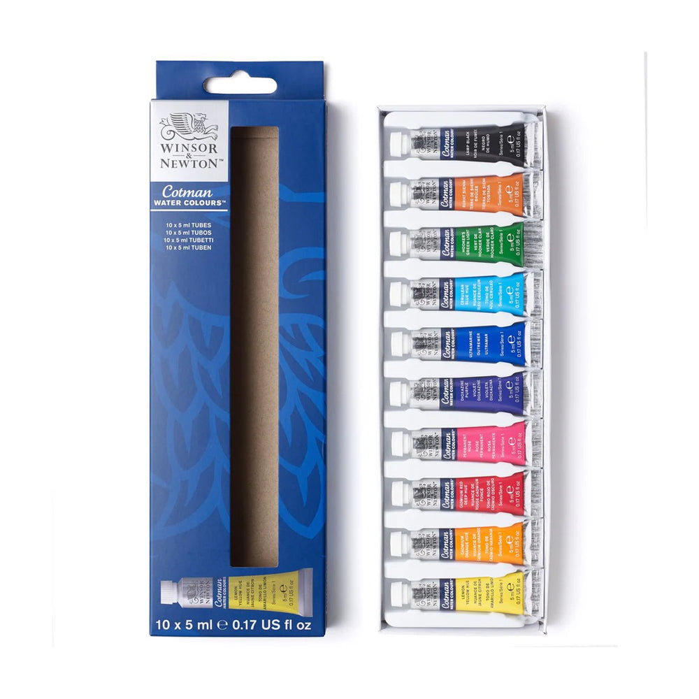Winsor & Newton Cotman Watercolour Set, 10x5 ml