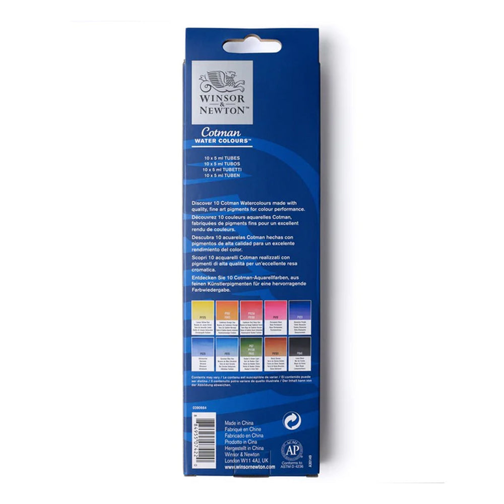Winsor & Newton Cotman Watercolour Set, 10x5 ml