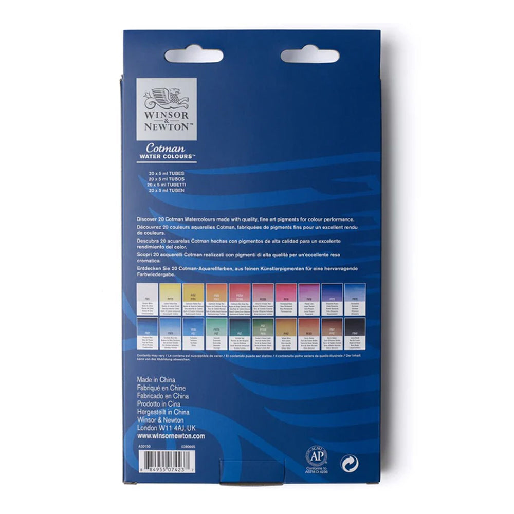 Winsor & Newton Cotman Watercolour Set, 20x5 ml