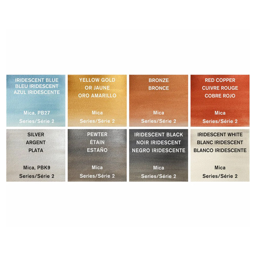 Winsor & Newton Cotman Metallic Watercolour Set, 8 colours, Half-Pan