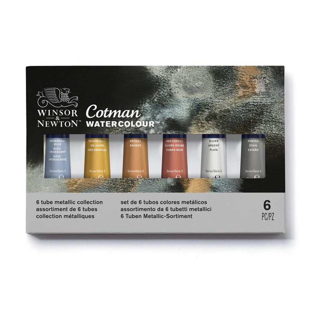 Winsor & Newton Cotman Metallic Watercolour Set, 6x8 ml