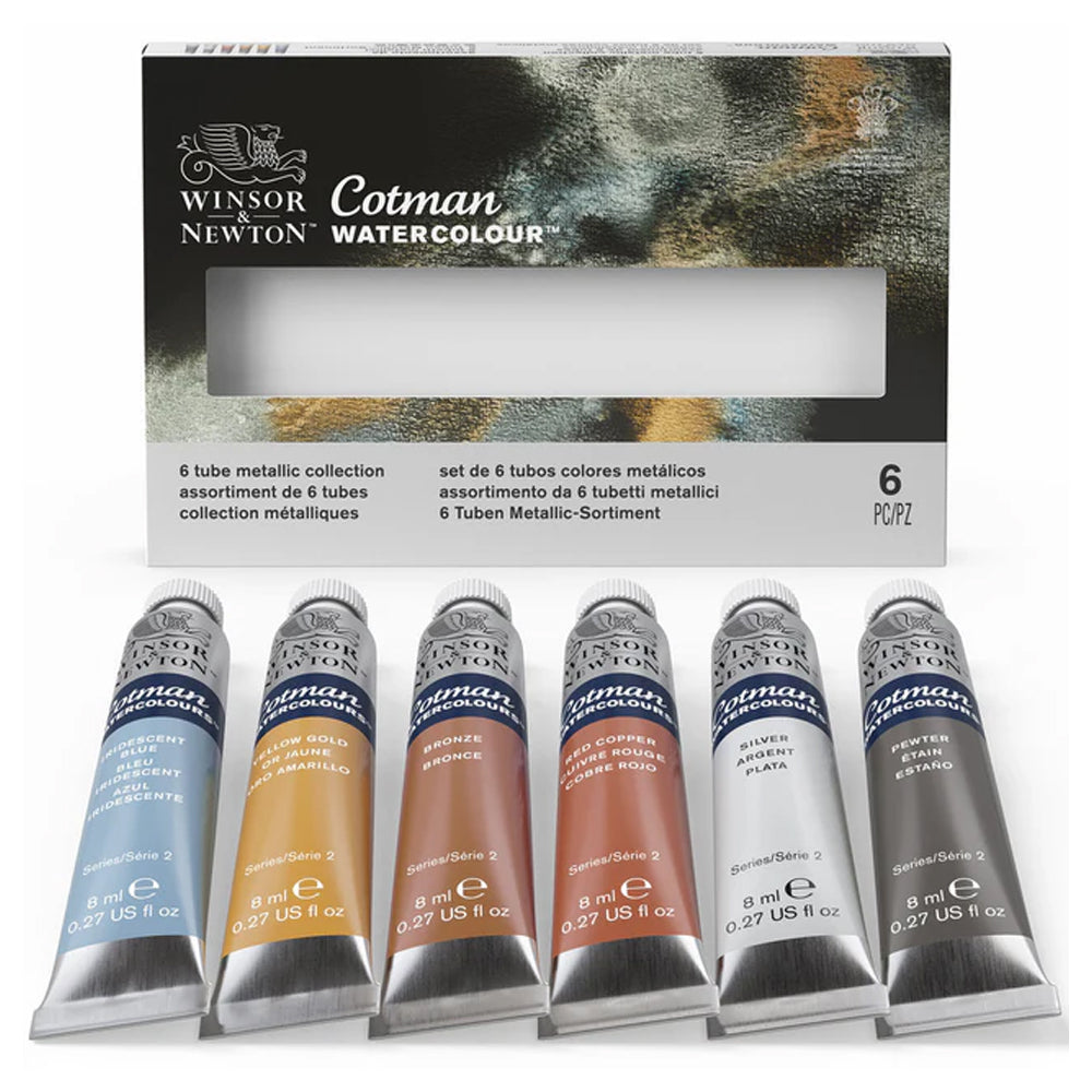 Winsor & Newton Cotman Metallic Watercolour Set, 6x8 ml