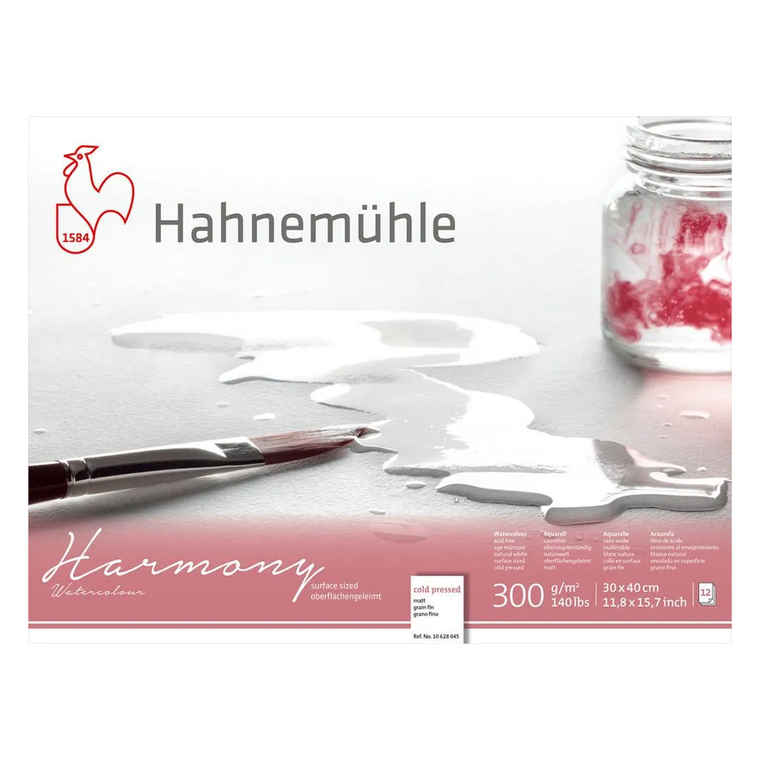 Hahnemühle Harmony Watercolour Paper Block, 12 Sheets, 300 gsm
