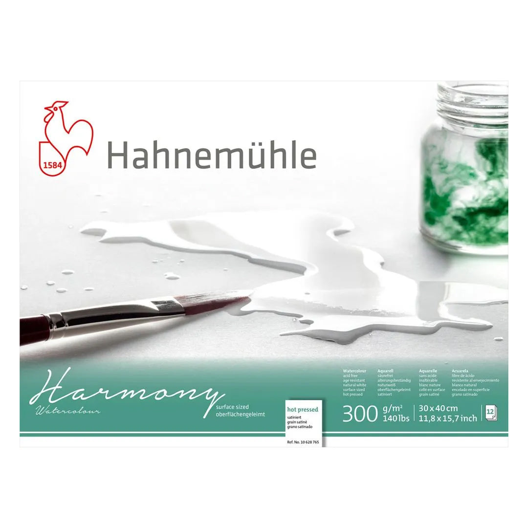 Hahnemühle Harmony Watercolour Paper Block, 12 Sheets, 300 gsm