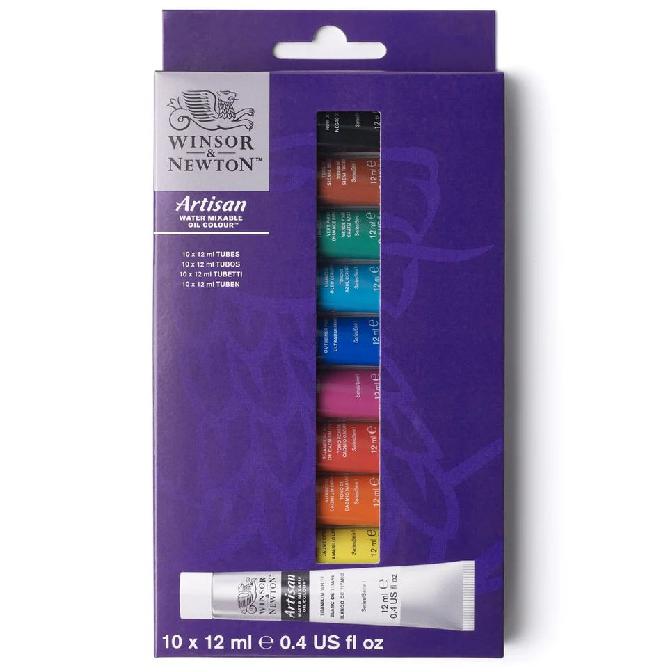 Winsor & Newton Artisan Water Mixable Oil Colour Set, 10x12 ml