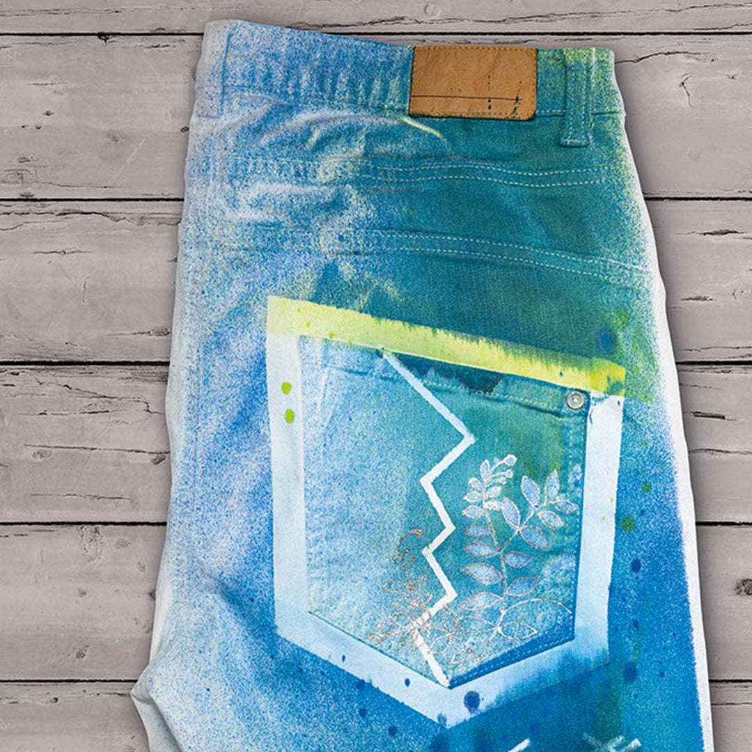 Marabu Fashion Spray Fabric Paint COOL DENIM Trend Set, 3x100 ml, 1x25 ml