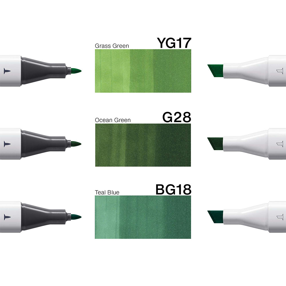 Copic Classic Designer Collection Evergreen Tints, Set of 3