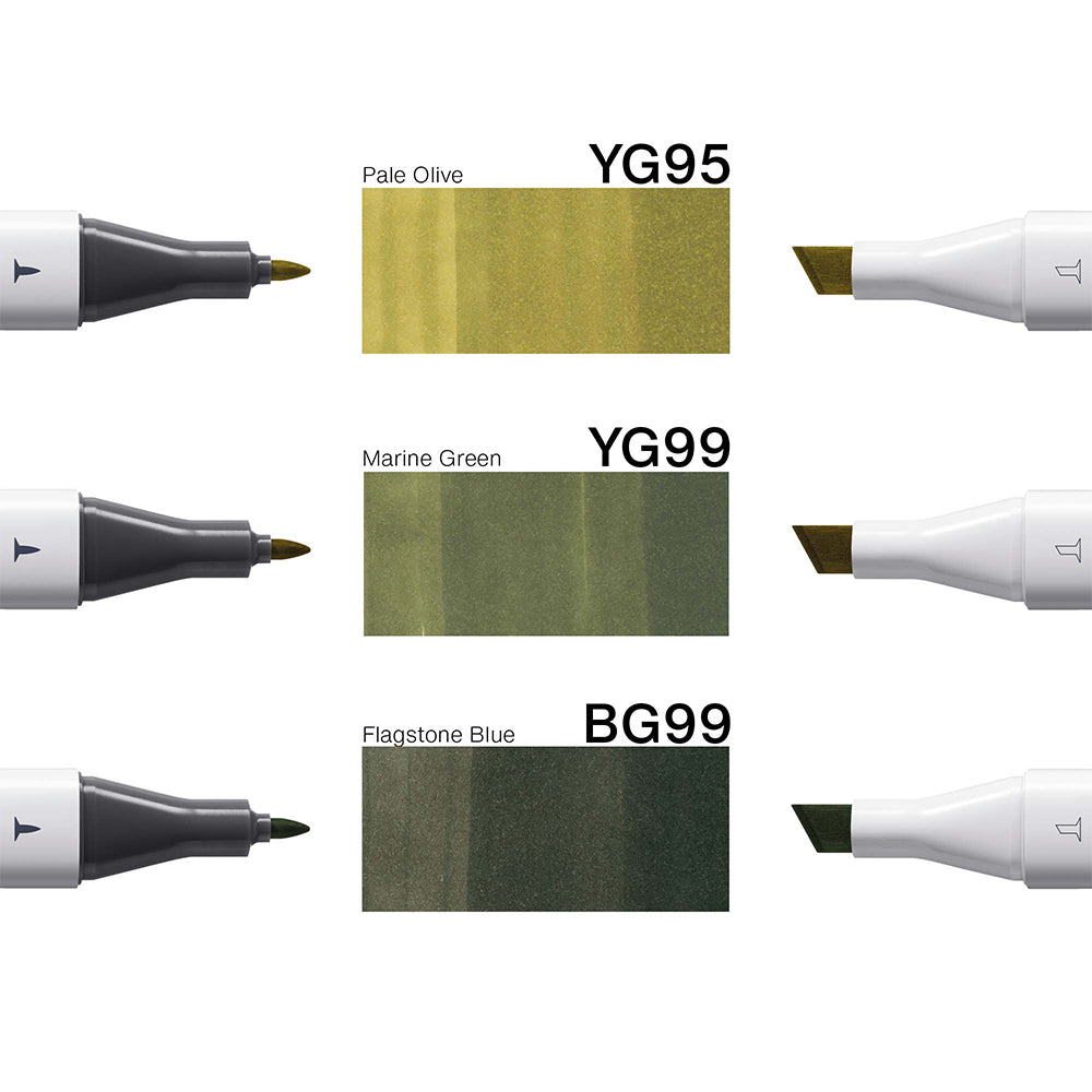 Copic Classic Designer Collection Deep Forest Tints, Set of 3