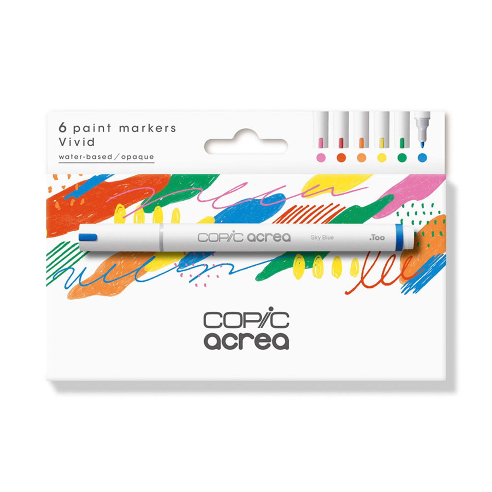 Copic Acrea Paint Marker Set Vivid, 6 pcs.