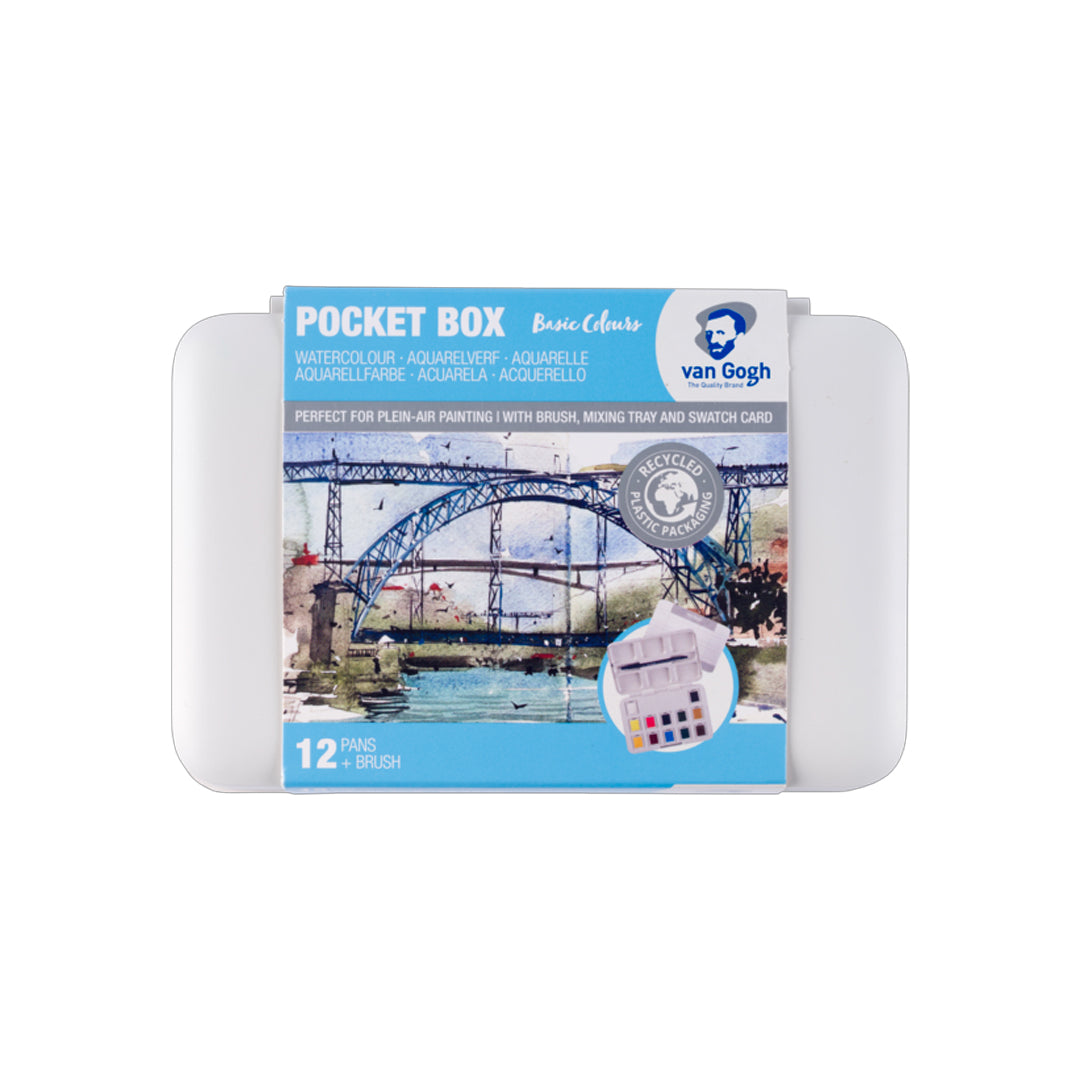 Van Gogh Watercolour Pocket Box, Half-Pan Set, 12 colours