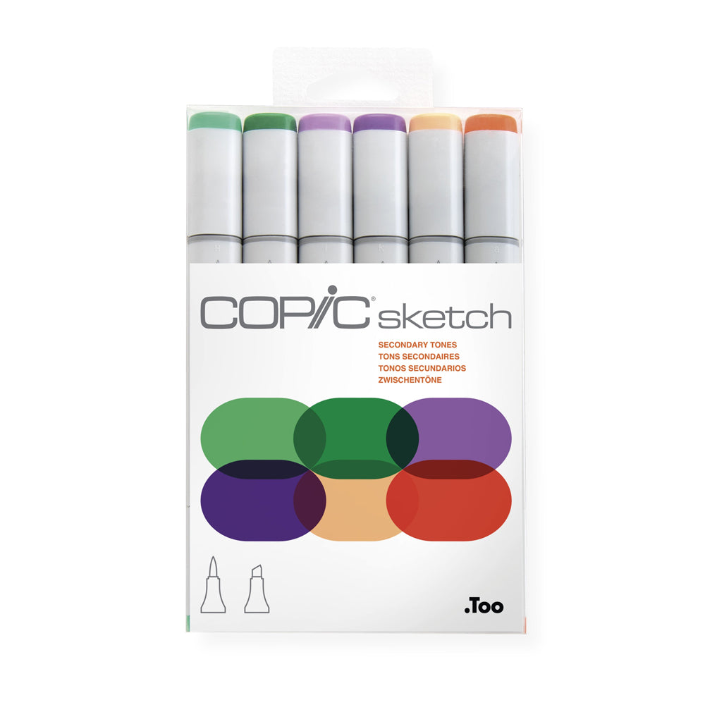 Copic Sketch Set Secondary Tones, 6 pcs.