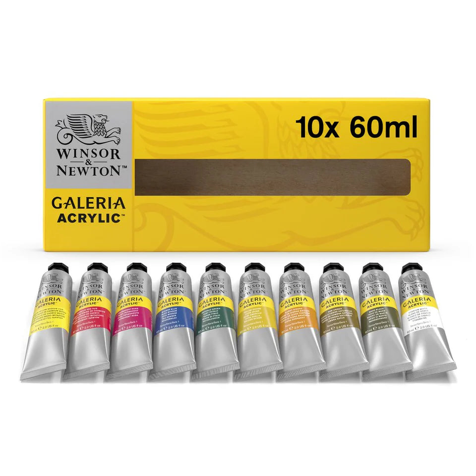 Winsor & Newton Galeria Acrylic Paint Set, 10x60 ml