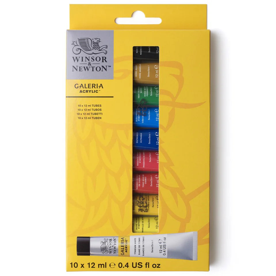 Winsor & Newton Galeria Acrylic Paint Set, 10x12 ml