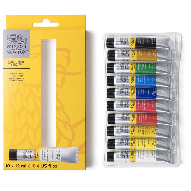 Winsor & Newton Galeria Acrylic Paint Set, 10x12 ml