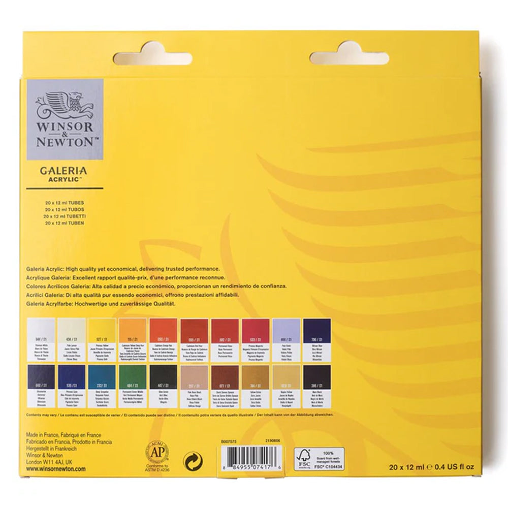 Winsor & Newton Galeria Acrylic Set, 20x12 ml