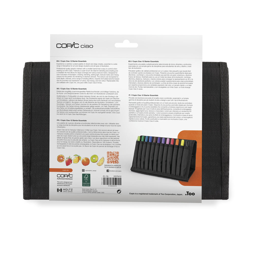 Copic Ciao Wallet Set Starter Essentials, 12 pcs.