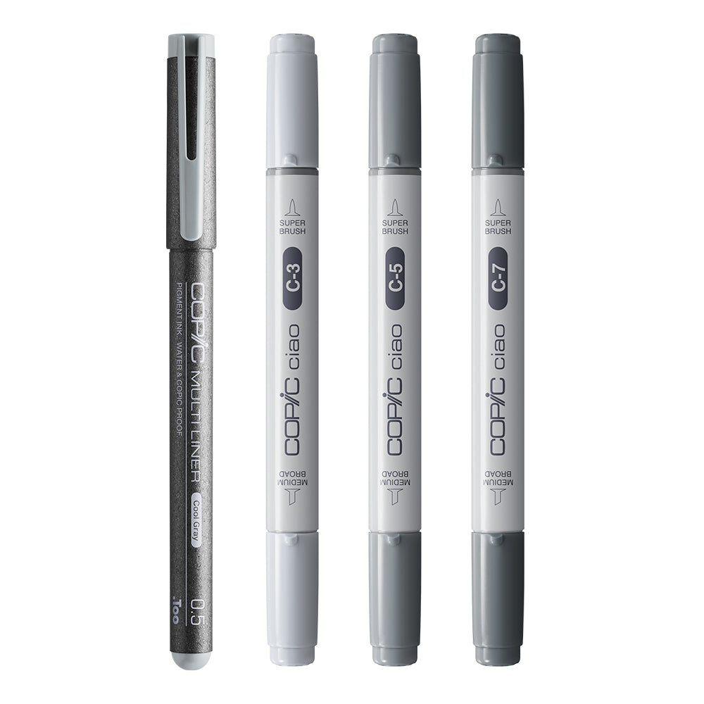 Copic Ciao SHADE Dark Cool Gray Markers Set, 4 pcs.