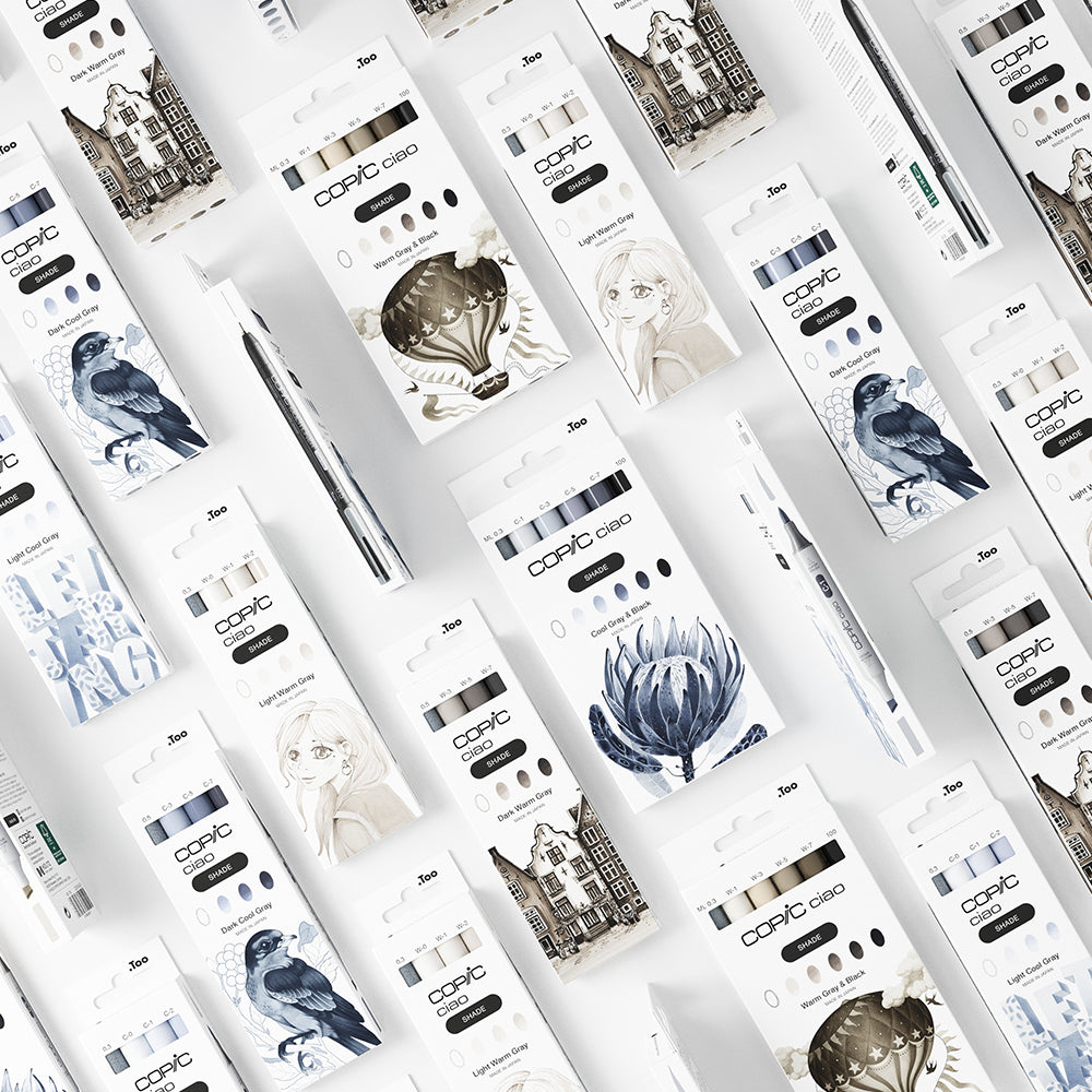 Copic Ciao SHADE Cool Gray&Black Markers Set, 6 pcs.