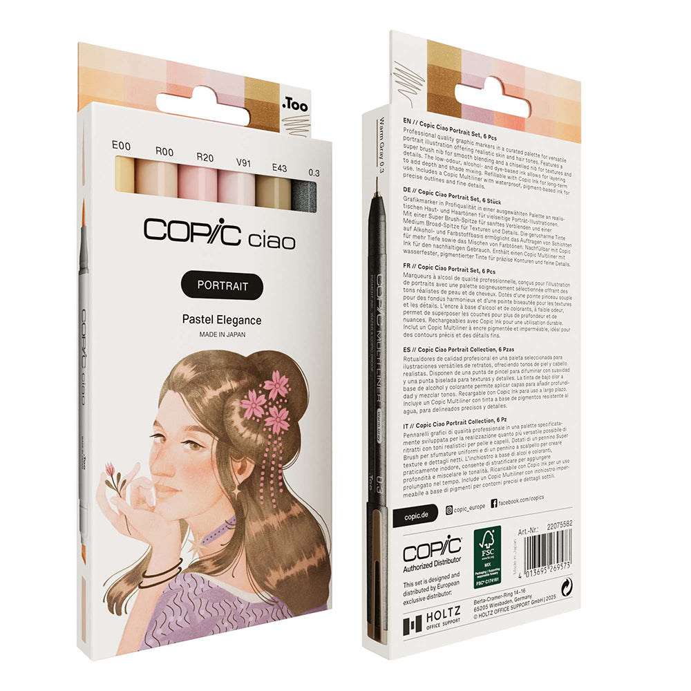 Copic Ciao Portrait Set Pastel Elegance, 6 pcs.