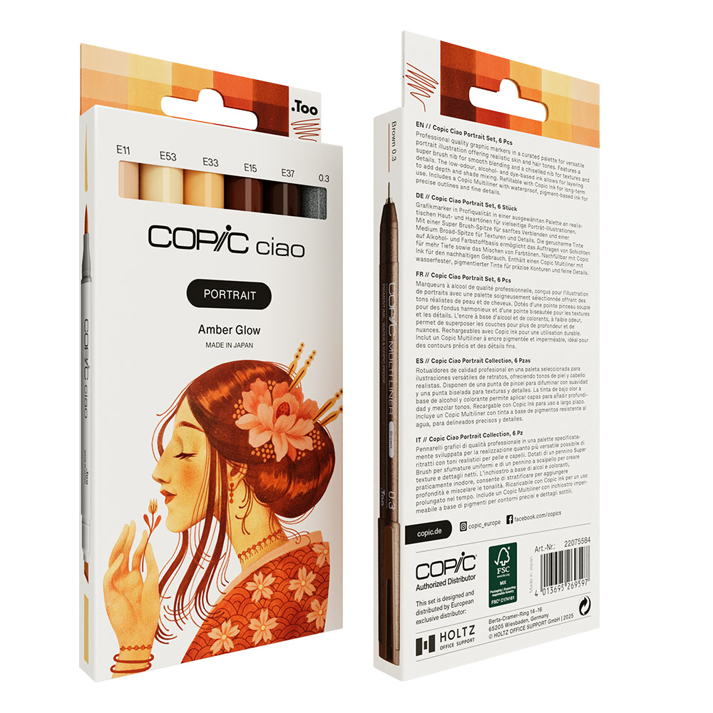Copic Ciao Portrait Set Amber Glow, 6 pcs.