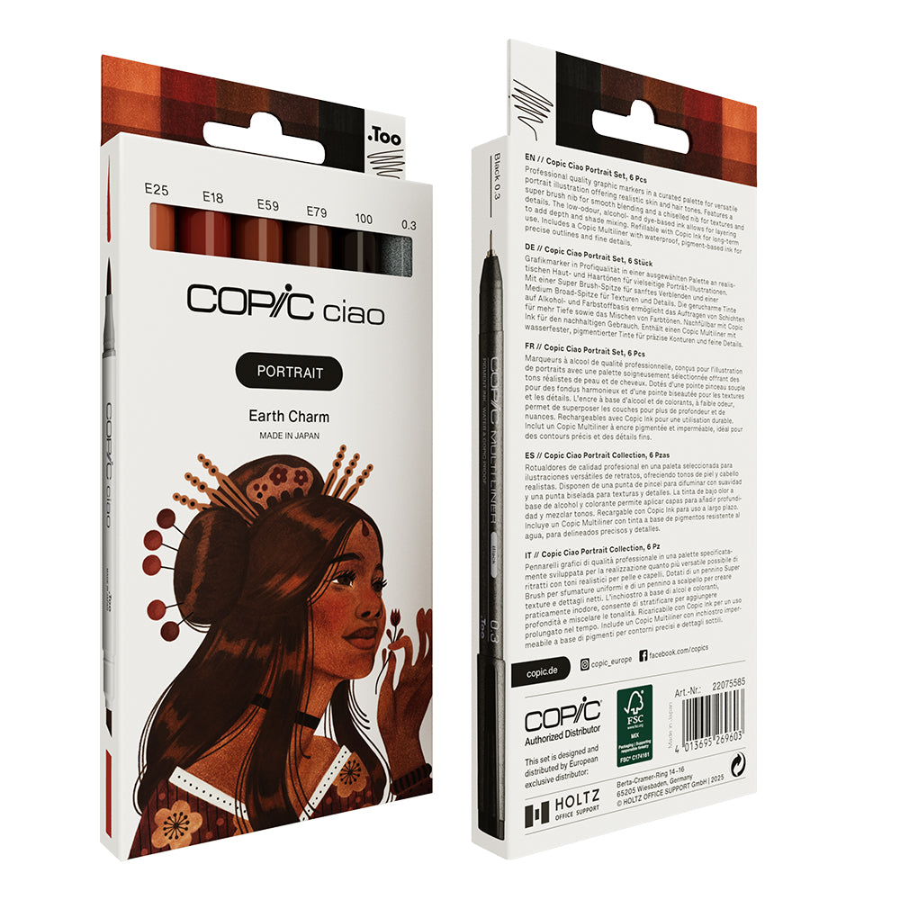 Copic Ciao Portrait Set Earth Charm, 6 pcs.
