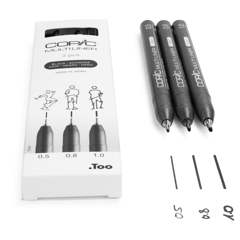 Copic Multiliner Bold Black Set, 3 pcs.