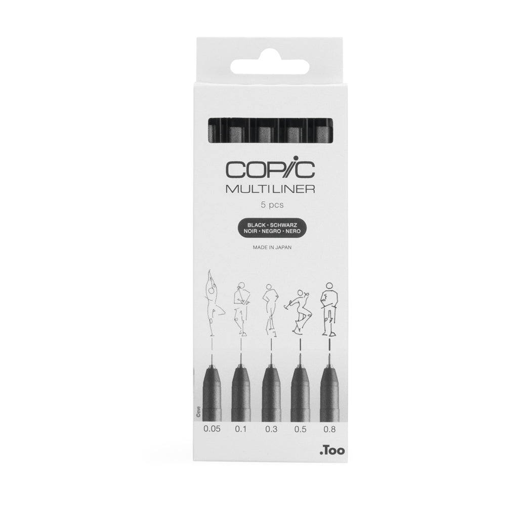 Copic Multiliner Black Set, 5 pcs.